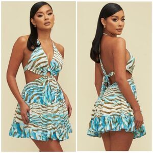 Flare bottom Open Back Mini Dress
